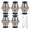 Bwintech 5 pezzi 8 mm Unione paratia x 8 mm tubo OD spingere per collegare raccordo tubo, nichelato ottone pneumatico rapido KPM8 collegare raccordo aria