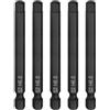 QUARKZMAN 5Pz Punte Cacciavite Piatta Esagonale H6.0 (6mm) con Punta Magnetiche Gambo Esagonale 1/4 Lunga 75mm (3) Inserti per Avvitatore Metrico Acciaio S2 Chiave Bussola, Nero