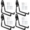 CHRI 4 Pezzi Ganci da Parete Garage Resistenti in Metallo per Appendere Utensili, Biciclette, Tubo Flessibile (Grandi 188mm)