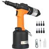 UPWOOD Strumento per rivetti idraulici ad aria resistente con pulsante reversibile, HPS6312F Rivettatrice pneumatica Rivettatrice automatica Dado Pistola Kit di impostazione viene fornito con 8