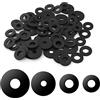 TOYMIS 80 Pezzi rondella gomma piatta, 18/20/25/30mm Rondelle in Gomma Rubber Grommet Nera per Impieghi Gravosi Cuscinetti Antivibranti per Elettrodomestici Rubinetti Viti Bulloni