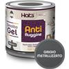 Hats - Vernice Antiruggine per ferro - Smalto Gel Antiruggine Pronto all'uso - Non Cola, Non Gocciola - Adatto per Metallo e Legno - Made in Italy (Grigio Metallizzato)