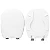HYDRO HOME Tavoletta Wc Per Disabili Universale, Copriwater Universale Per Disabili In Legno Rivestito Con 2 mm Di Resina, Tavoletta Wc Con Cerniere Fissaggio Dal Basso MADE IN ITALY