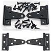 YIXISI 4 Pezzi 50mm Cerniere a T, Cerniera a T per Porta, Cerniere Porta Esterna in Metallo con 24 Pezzi Viti, per Porte, Finestre, Capannone, Recinzione, Armadi, Nero