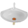 Cabilock Lavandino da bagno triangolare sospeso a parete con rubinetto, lavabo angolare in plastica, lavabo bianco a parete per uso domestico e sul balcone