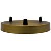 DC VOLTAGE Rosone da soffitto in metallo, 3 uscite multiple, Ø 200 mm. Perfetto per lampade a sospensione, offre soluzioni di illuminazione moderne, personalizzabili ed eleganti. (Ottone giallo)
