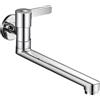 SXWYLZ Rubinetto A Muro Lavatoio Acqua Fredda Rubinetto per Monocomando A Parete In Ottone Rubinetto Cucina Braccio Lungo per Lavello,Cromato,20 Cm