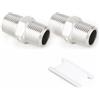 TAILONZ PNEUMATIC 2 PEZZI Raccordi per tubi in acciaio inossidabile 304, raccordo a nipplo esagonale, connettori con filettatura maschio BSP da 1/2