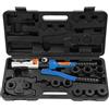 Deurqund Pinza a pressa professionale con profilo a V e profilo TH, pinza per tubi di rame, tubi in acciaio inox, inserti a ganasce V12 V15 V18 V22 V28 e TH16 TH20 TH26 TH32