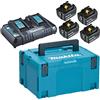Makita Pack MAKITA Énergie 18 V Li-Ion (4 batteries 5 Ah + 1 chargeur double) avec coffret MAKPAC-197626-8