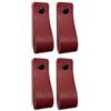 Brute Strength - Maniglie in pelle per mobili - rosso bordeaux - 4 pezzi - 16,5 x 2,5 cm - Maniglia per mobili, maniglia per porte per cucina, bagno, armadi, comò, legno