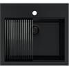 empiria SINK QUALITY SINK Quality Lavello Cucina 1 Vasca nero 56 x 51 cm - Sifone nero e impregnazione inclusi - Lavandino in Granito Cucina al mobile 60 cm