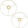 HOMSFOU Porta Paralume Design Robusto in Ferro E27 Set 2 Pezzi Anelli e Foro Centrale 1 Cm, Stile Semplice per Lampade da Tavolo e Sospensione e Decorazione Casa