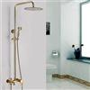 DSYOGX Set doccia in ottone dorato, per doccia a pioggia, regolabile in altezza, 80-120 cm, per bagno