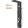 STANEW - Colonna doccia idromassaggio, display a LED temperatura, rubinetto 5 funzioni, pioggia, cascata, massaggio, beccuccio da bagno e soffione doccia con tubo, acciaio inossidabile spazzolato 1100