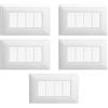 Electron CONFEZIONE DA 5 PLACCHE IN PLASTICA SATINATA, COMPATIBILE CON BTICINO MATIX, 4 MODULI/POSTI, COLORE BIANCO, TECNOPOLIMERO, DESIGN ELEGANTE E MODERNO, PER INTERRUTTORI/PRESE, SERIE CIVILE