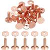 QUARKZMAN 15Set Ribattini e Rondelle in Rame 12x4x16mm Finitura Svasata Ribattini Pieni per Fai Da Te in Pelle Cinture Portafogli Collari Tono Rame