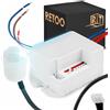 Retoo Mini sensore di movimento PIR sensore crepuscolare a infrarossi LED per interni, da incasso, sensore auto, sensore della luce, campo di rilevamento 120°/360°, portata 3 m/6 m, IP20, cavo di