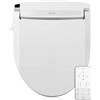 Brondell LE99 Swash Sedile elettronico per bidet, adatto per WC rotondi, bianco - telecomando Lite-Touch, asciugatrice ad aria calda, modalità di lavaggio forte, ugello in acciaio inossidabile,