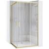 Rea - Box Doccia City 80X100 Brush Gold Cabina Doccia Senza Piatto Doccia Vetro Di Sicurezza Temperato Transparent 4mm, 5mm (Oro Spazzolato)