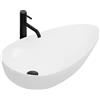 Rea - Lavabo Da Appoggio Greta 75 Lavandino Bagno 770 X 425 X 125 mm Ceramica (Bianco)