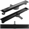 Rea - Scarico Lineare Neox Pro Black Matt 70 Canalina Per Doccia In Acciaio Inox Sifone Scarico A Pavimento Per Bagno Doccia (Nero Opaco)