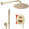 Rea - Lungo Set Doccia Incasso Oro Opaco + Box Sistema Doccia In Ottone Per Bagno (Oro) 36x16x36,5cm