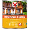 V33 Protettivo Completo Per Il Legno A Base Di Solvente, Effetto Satinato, Latta Da 750 Ml, Resa 9 Mq Ca. Incolore