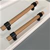 JNTFNE 2 maniglie in legno di faggio, maniglie per cassetti, maniglie in legno naturale, per porte, mobili, armadi, credenze e cassetti (160 mm, nero)