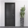 Porte Italiane, Porta Interna a Battente in Laminato High Density, Telaio in Legno e Coprifili Waterproof, con Serratura e Maniglia Hoppe Silver, 80x210 cm con Apertura SX, Colore Rovere Grigio
