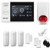 HUXGO® HXA007 Sistema di allarme casa senza fili con radio Sirena esterna WiFi + GSM | Impianto allarme casa kit con 1x sensori di allarme per finestre/portes, 3x rilevatori di movimento