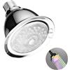 Generic Soffione Doccia Che Cambia Colore - Soffione Doccia A Temperatura Led, Soffione Doccia A Temperatura Controllata | Soffione Galvanico, Soffione A LED Leggero, Getto Superiore Per Soffione Doccia Con L