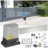 Ikodm 800KG 370W Motore Cancello Scorrevole, Kit Automazione Cancello Scorrevole per Porte Fino 12m con 2 Telecomandi, Cremagliera 4M e Sensori a Infrarossi per Casa Giardino Garage