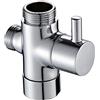 ARMYJY G1/2 Valvola deviatore in ottone a 3 vie Convertitore adattatore a T Cromato per soffione doccia Valvola di distribuzione dell'acqua a tre vie Convertitore connettore da 1/2