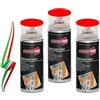 Generico SET 3 BOMBOLETTE DI VERNICE TRACCIANTE MARKER SPRAY CON VALVOLA A 90° ROSSO BOMBOLETTA DA 400ml MADE IN ITALY PER USO DOMESTICO E PROFESSIONALE - ASFALTO, MURO E LEGNO