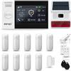 HUXGO® HXA007 Sistema di allarme casa senza fili con Radio Sirena solare esterna WiFi + GSM 4G | Impianto allarme casa kit con 1x sensori di allarme per finestre/portes, 9x rilevatori di movimento