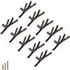 ESreake Yusheng 10 pomelli in bronzo vintage per ramoscelli, rami di albero, maniglie per cassetti, in lega di zinco per casale, baita, montagna, cucina, armadio (10 pezzi, foro singolo, bronzo)