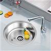 OHMG Lavello da cucina Vasca singola in Acciaio Inox Spazzolato,Lavello da Cucina in Acciaio Inossidabile,Lavabo Cucina Incasso,Tondo Quadrato Lavandino con foro per rubinetto (41 * 41 * 20cm)