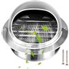 Generic Griglia Di Ventilazione Rotonda, Griglia Di Ventilazione A Sfera In Acciaio Inox 304, Cappa Di Scarico Dell'Aria A Parete, Griglia Di Protezione Dalle Intemperie(160mm/6.30in)