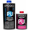 EPODEX 2K PU Topcoat, rivestimento poliuretanico per interni ed esterni, vernice poliuretanica trasparente, resistente ai raggi UV, impermeabile, lucida, 14 m² per 2 mani - 1,5kg