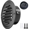 Generic Griglia Aerazione Tonda Nero Griglia Di Ventilazione In Acciaio Inox 304, Griglia Di Scarico Rotonda Con Rete Anti Insetti, Per Cucina Bagno Cantina Garage(150 mm/5.9 in)