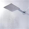 MeevrgR Soffione doccia quadrato grande da 20,3 cm, soffione doccia a pioggia in acciaio cromato, adatto per montaggio a parete o a soffitto