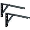 Gedotec - Console per scaffali in metallo, colore nero, per il montaggio a parete e tavolo, 400 x 30 x 180 mm, 2 pezzi