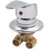 elpruperif Deviatore Doccia in Ottone a 1 Via Rubinetto Cabina Interruttore G1/2 Miscelatore Acqua Fredda e Calda Bagno, Filettatura a Vite/Intubazione, Cartuccia Ceramica, Maniglia Singola Addensata (A)