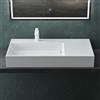 Mai & Mai Lavabo da Appoggio 90x48x13cm, Lavandino Bagno Rettangolare Colossum12-900 L Lavabo da Minerale Fuso Senza Troppopieno