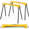 COSTWAY Set di 2 Cavalletti da Lavoro Pieghevoli, Cavalletti in Metallo per Segare, Carico Fino a 600 kg (Modello 4)