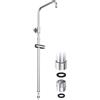 JOHO Colonna Doccia Acciaio Inox senza Miscelatore, Accessorio per Sistema Doccia, Compatibile con Fori Esistenti, Asta Doccia Saliscendi 69-111 cm con Supporto per Doccetta e Adattatore, Cromo