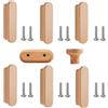SANCHAKOU Maniglie Cassettiera 6 Pezzi Anta Sagomata Maniglia In Legno Massello Cassettiera Per Mobili Maniglia In Legno Faggio 64Mm
