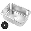EIMSOAH Lavandino per Quadrato, 345x245x136mm Lavandino per Lavabo in Acciaio Inossidabile 304 con Montaggio a Incasso con Scarico 40 Mm per, Furgone, Yacht, Barca