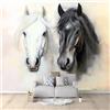 Generic Carta da parati Bianco tema Cavallo Bianco E Cavallino Nero murale Salotto Camera da letto Ufficio Corridoio Decorazione Murali Decorazione da muro moderna 250 x 175 cm